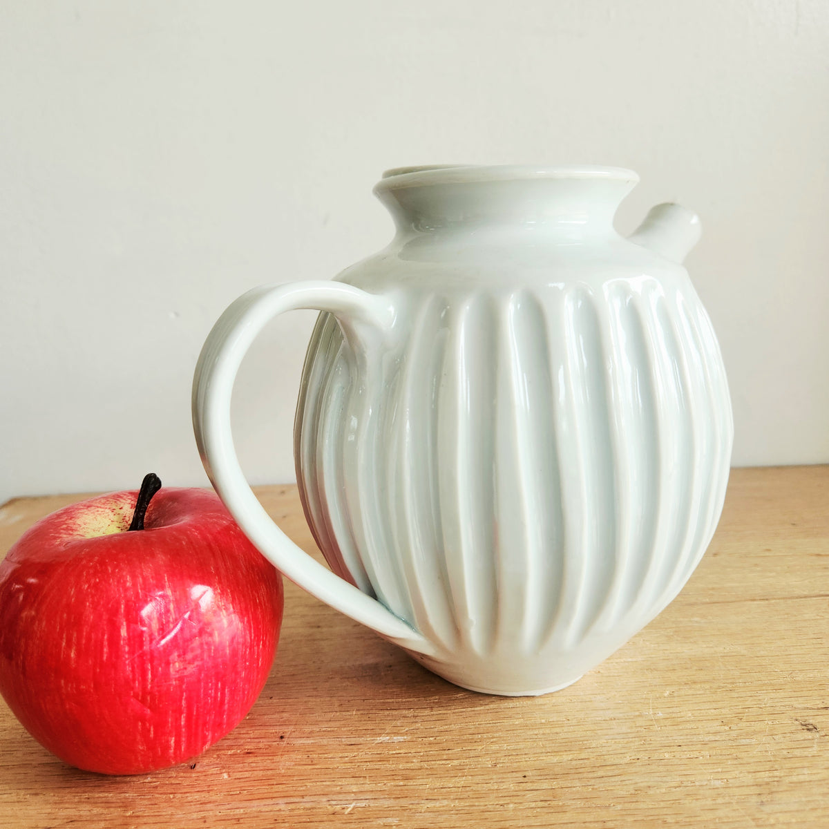 Handmade Ceramic Teapot White Signed Knightly