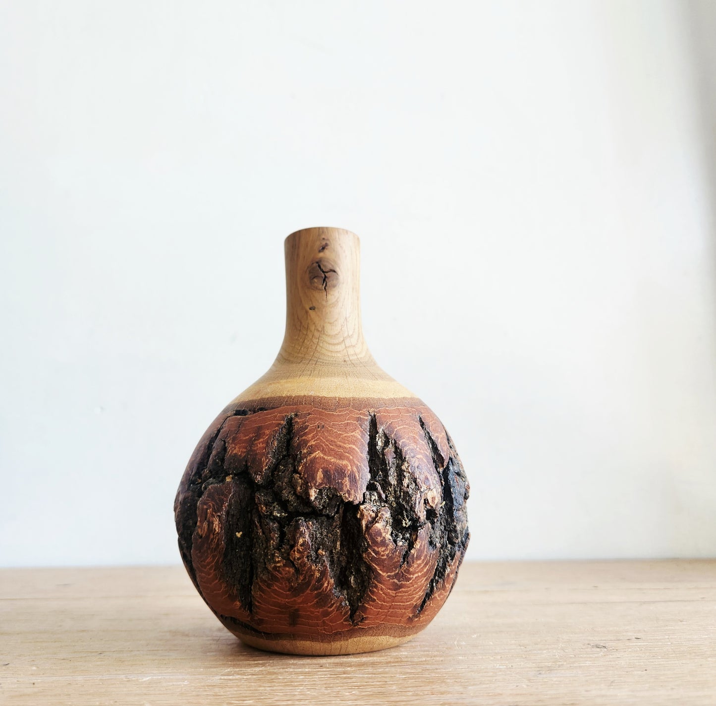 Vintage Turned Burl Wood Bud Vase by John Berglund 6"