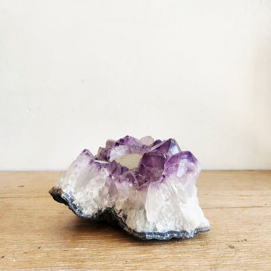 Amethyst Quartz Cluster Tealight Candle Holder