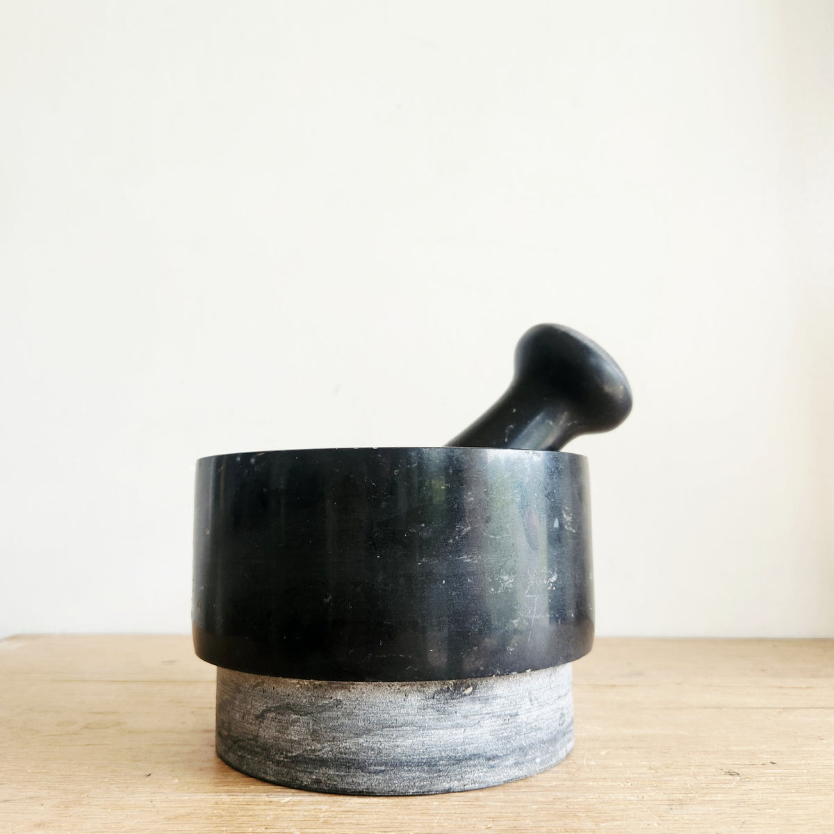 Black Marble Mortar and Pestle