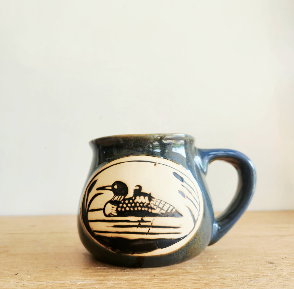 Loon Bean Pot Stoneware Mug