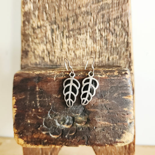 Sterling Silver Inlay Leaf Motif