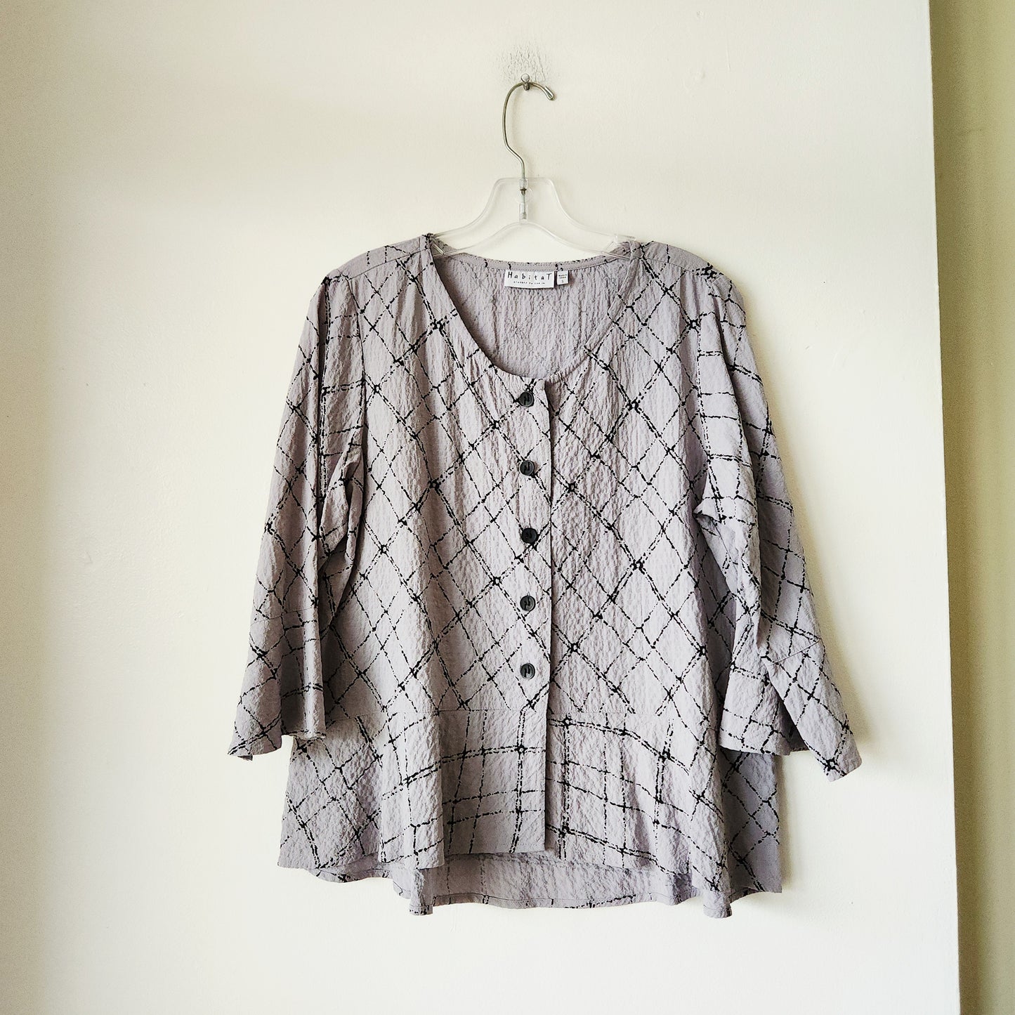 Habitat Textured Top with Buttons - S