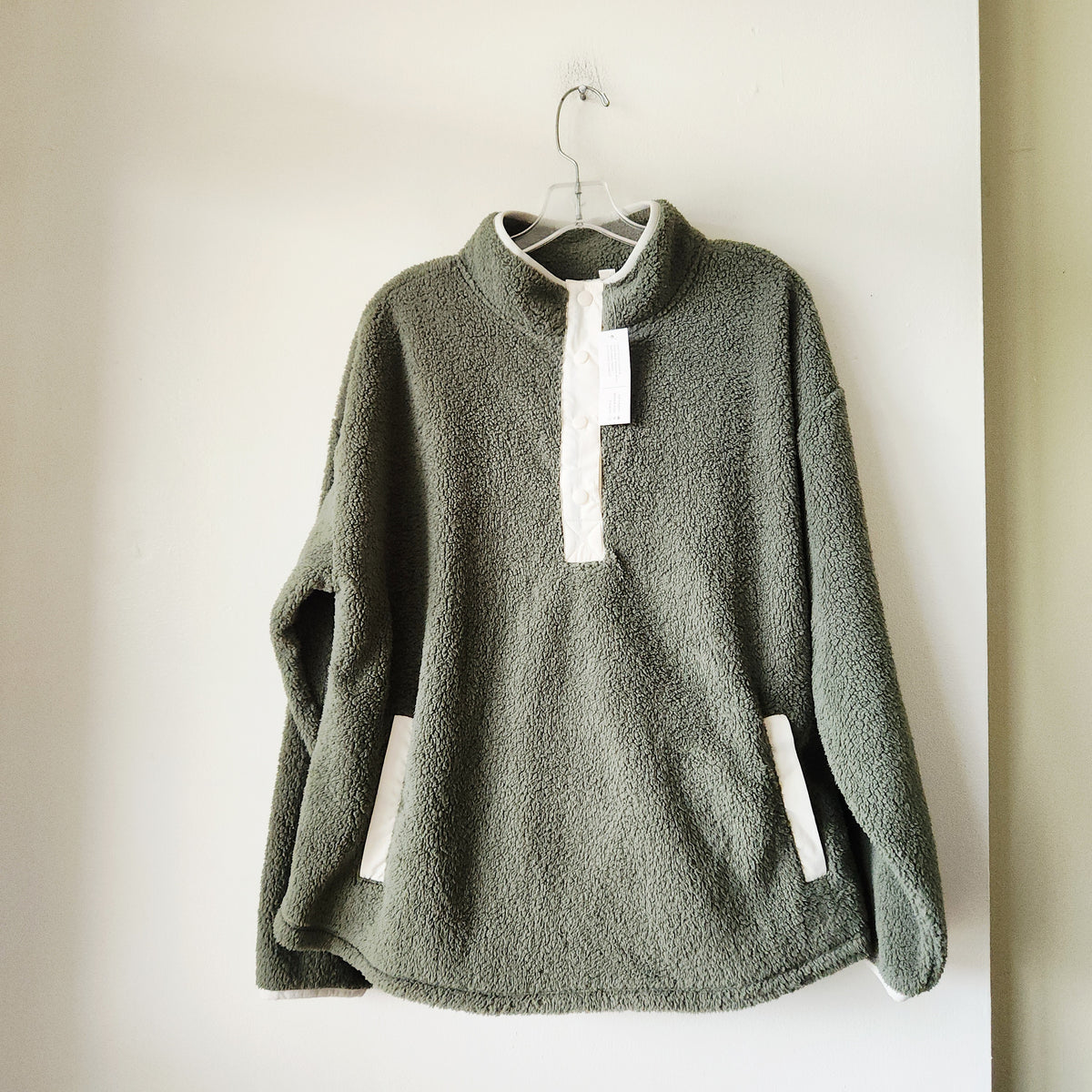 Como Vintage Moss Green Half Snap Fleece - L/XL - New