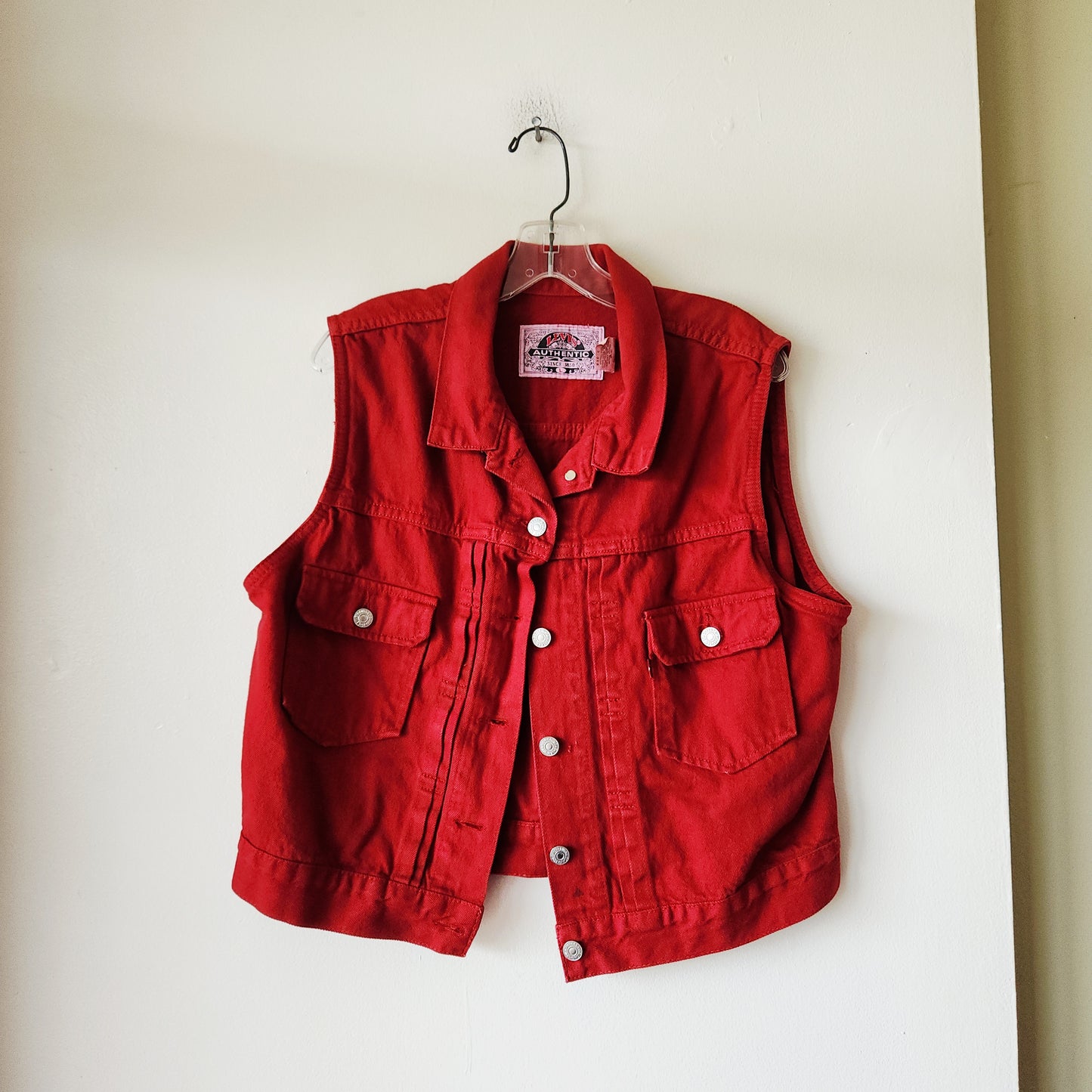 Vintage Levi's Red Denim Vest - L
