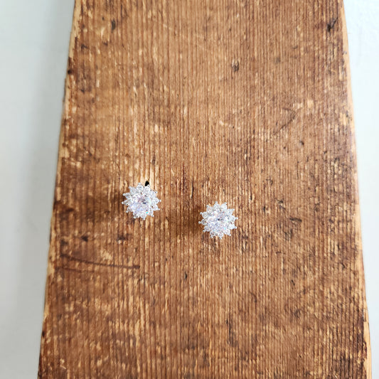 Sterling Silver Sparkle Stud Earrings