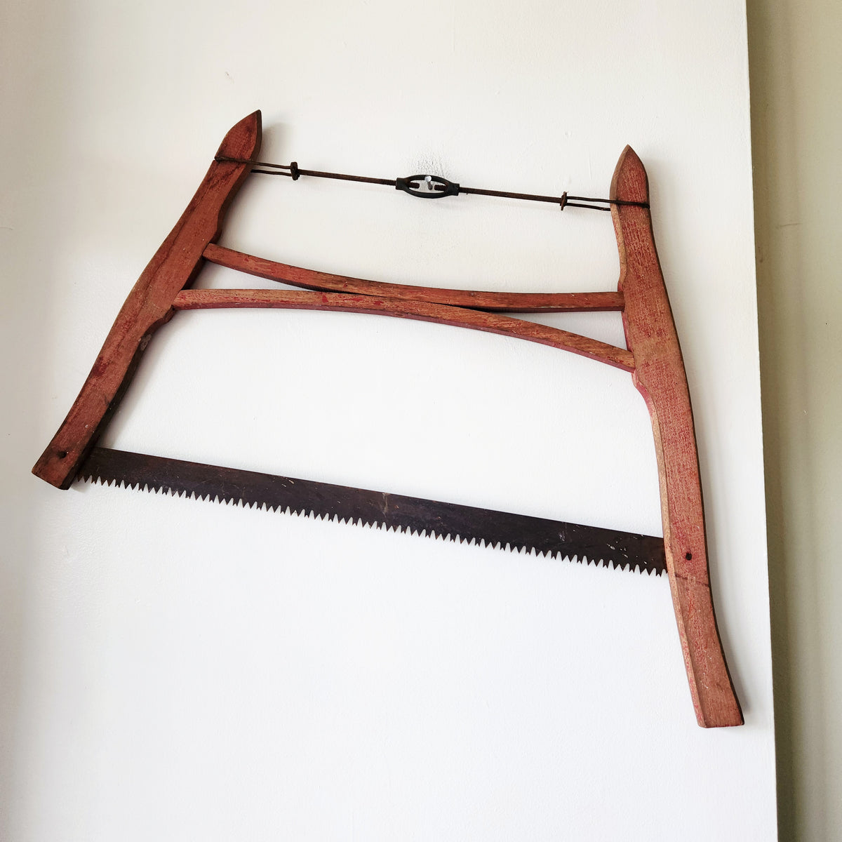 Antique Cross Cut Wooden Buck Saw 16"H 32"W