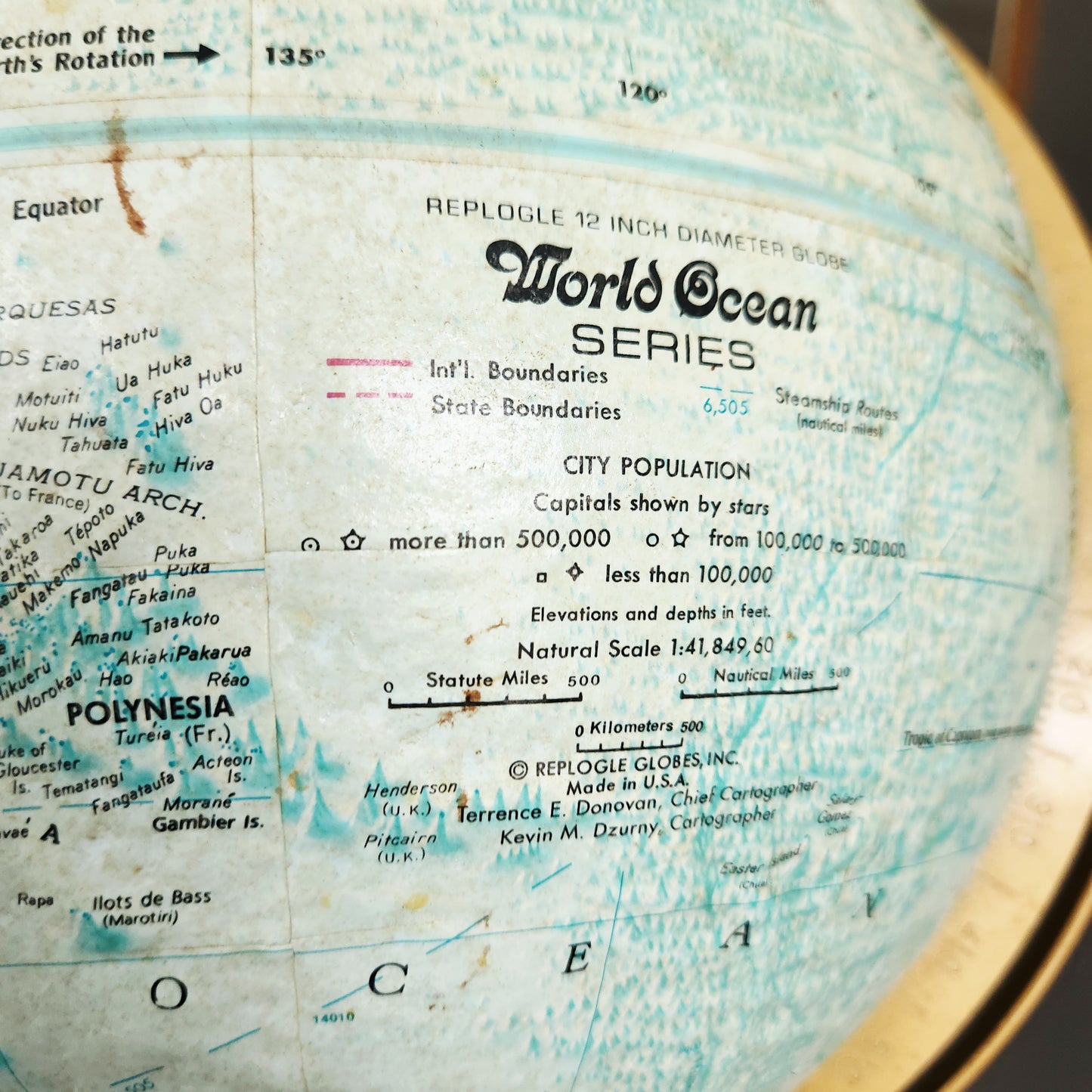 Vintage Replogle 12" Diameter World Ocean Series Glob