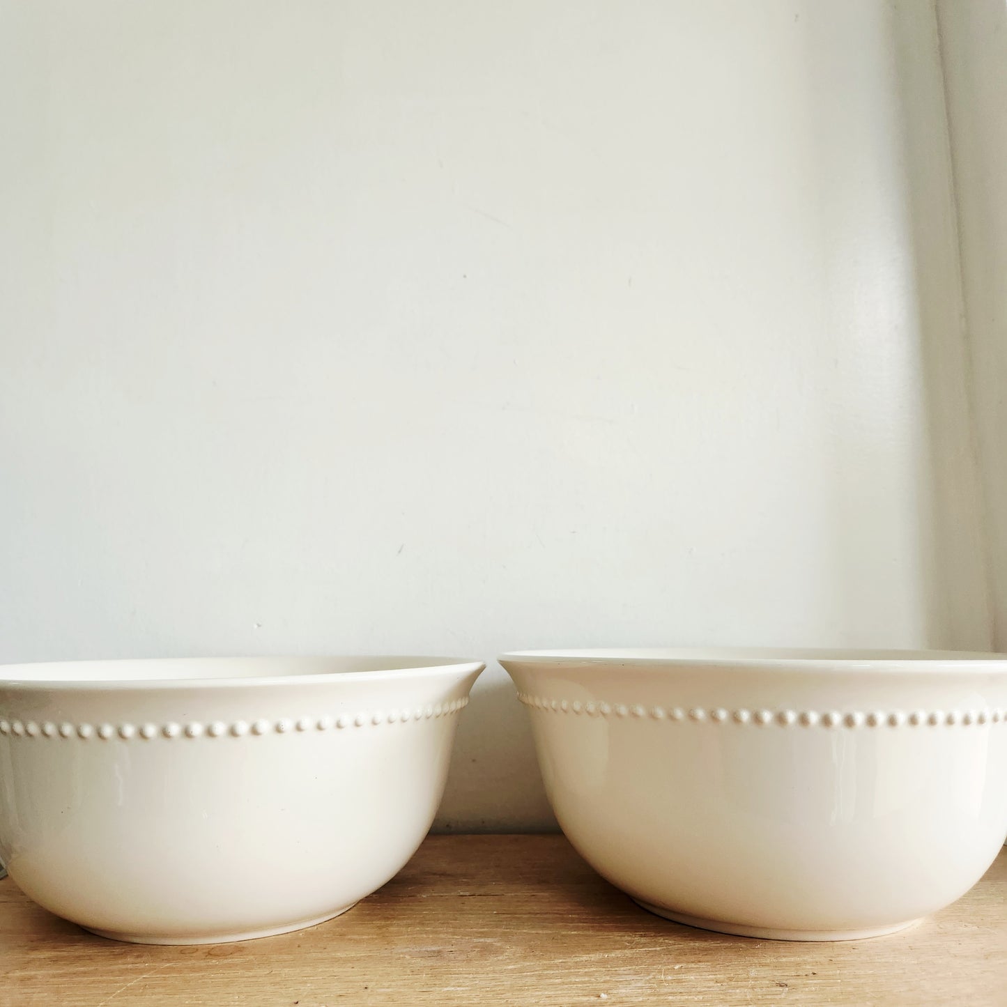 Pottery Barn Cream Serving Bowls Set of 2