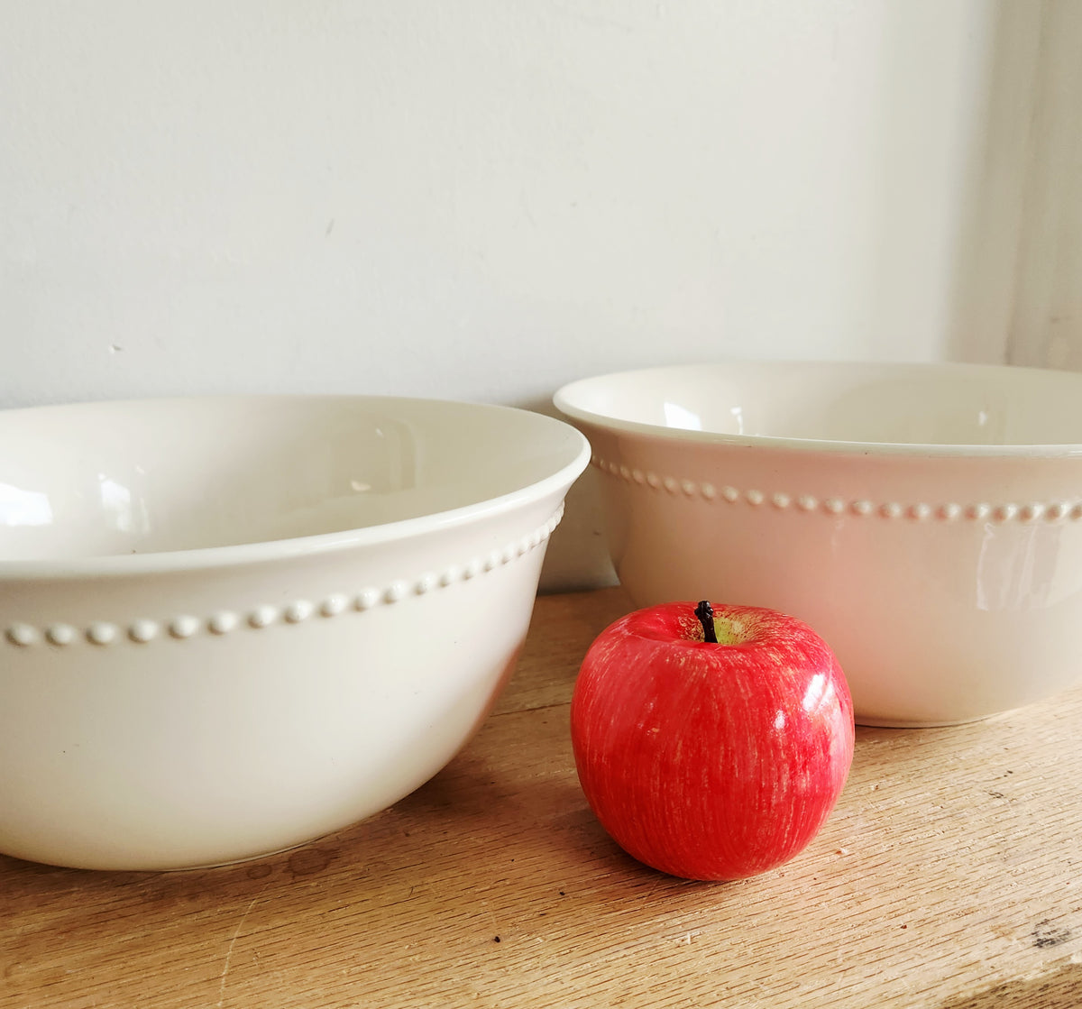 Pottery Barn Cream Serving Bowls Set of 2