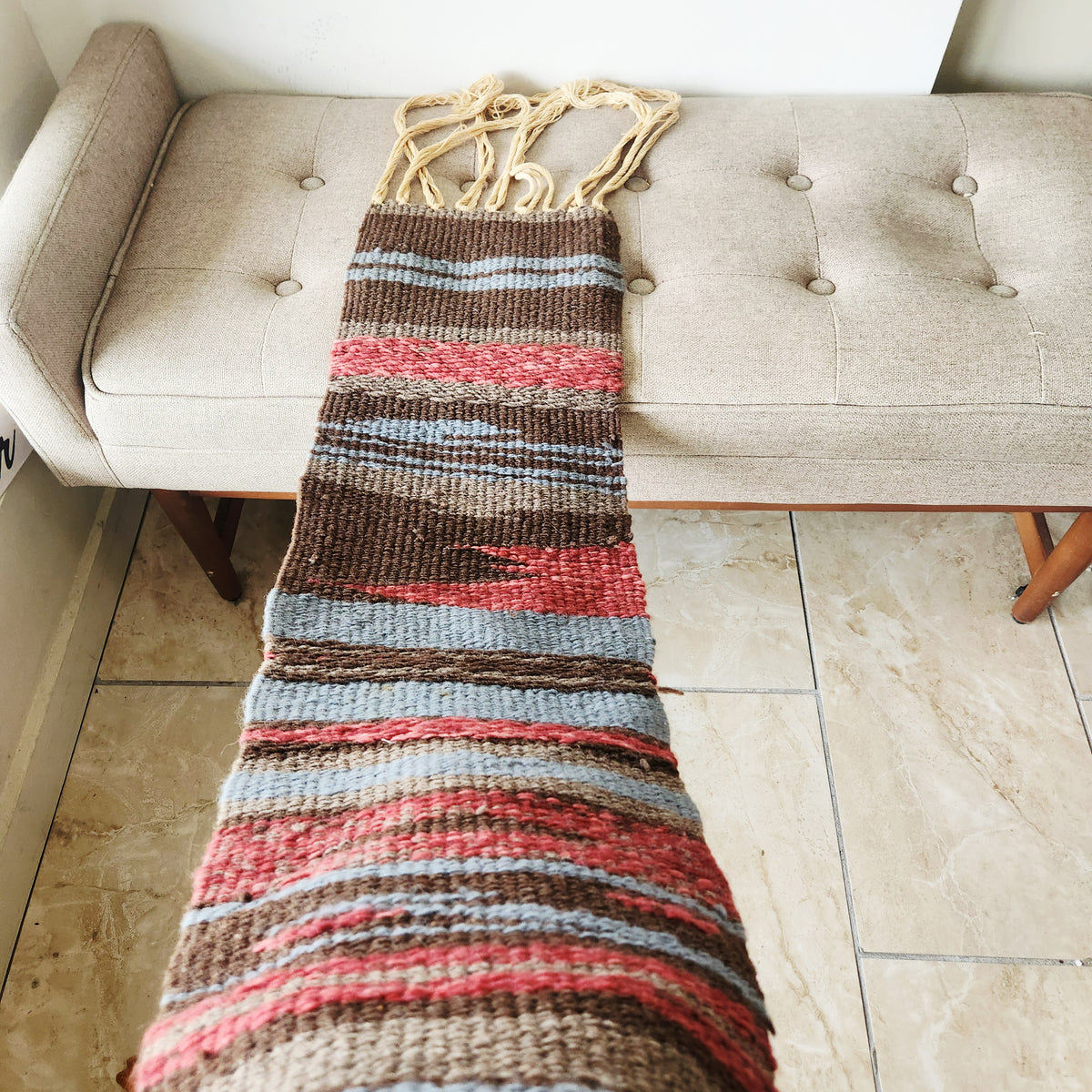 Vintage Handwoven 13" x 48" Tapestry Table Runner