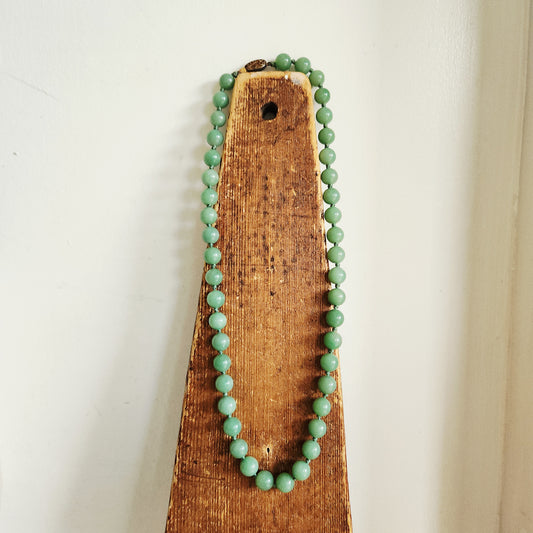 Sterling Silver Clasp & Jade Knotted Necklace