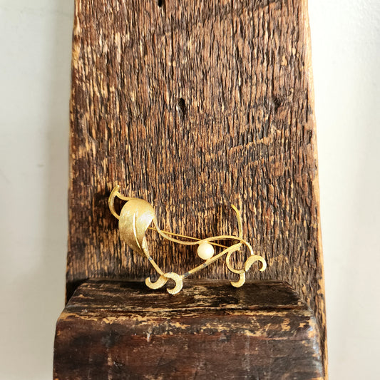 Vintage BSK Goldtone Dog Pin