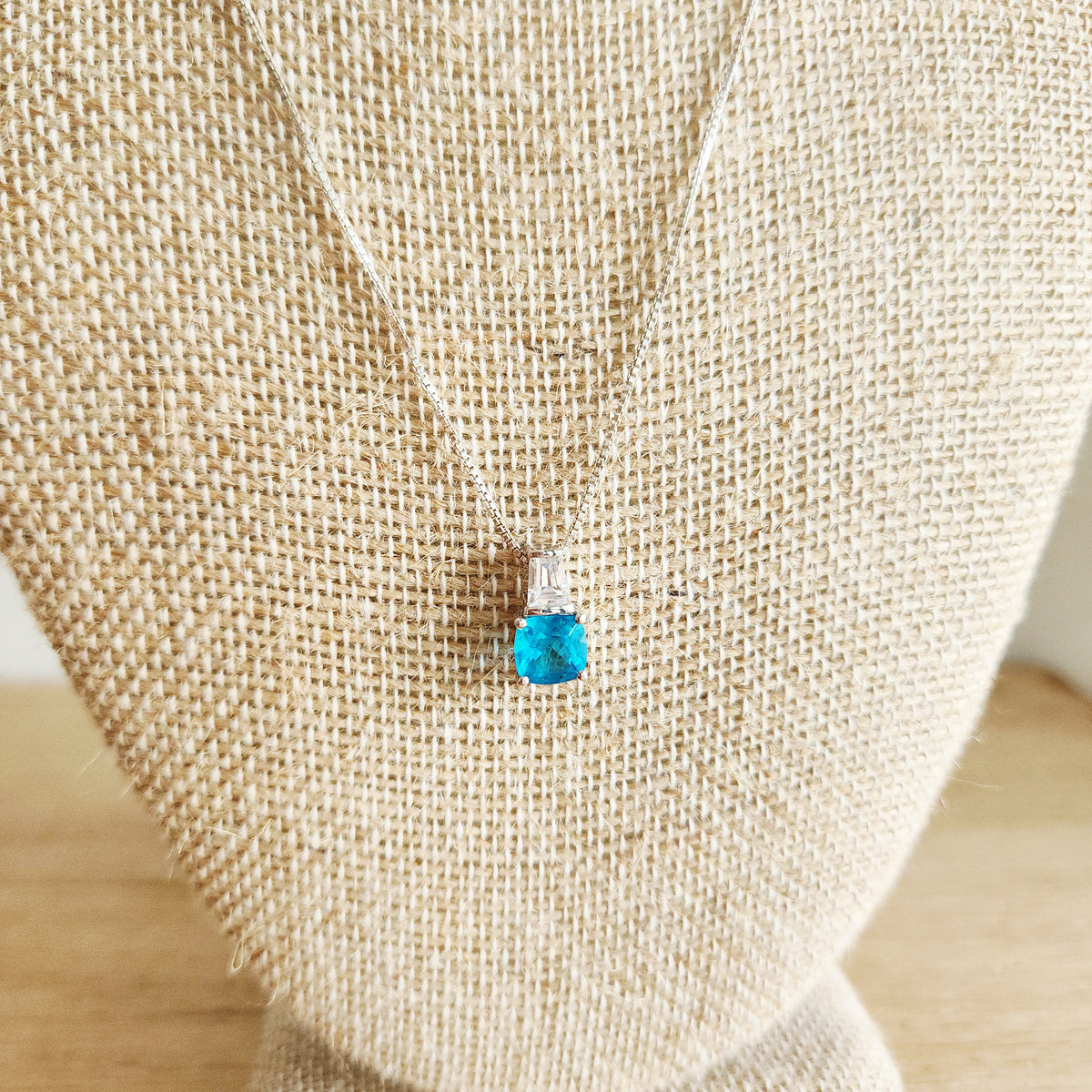 Sterling Silver Chain with Sterling Silver & Cubic Zirconia Pendant