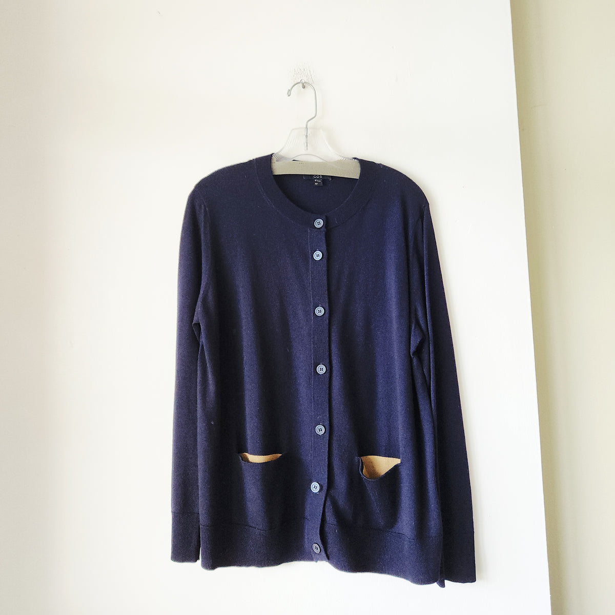 COS 100% Wool Navy Cardigan - L