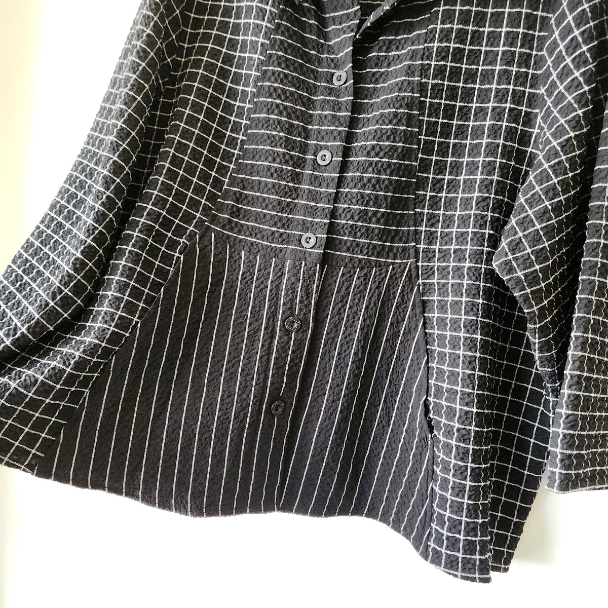 Habitat Textured Top with Buttons & Crinkle Collar - XL