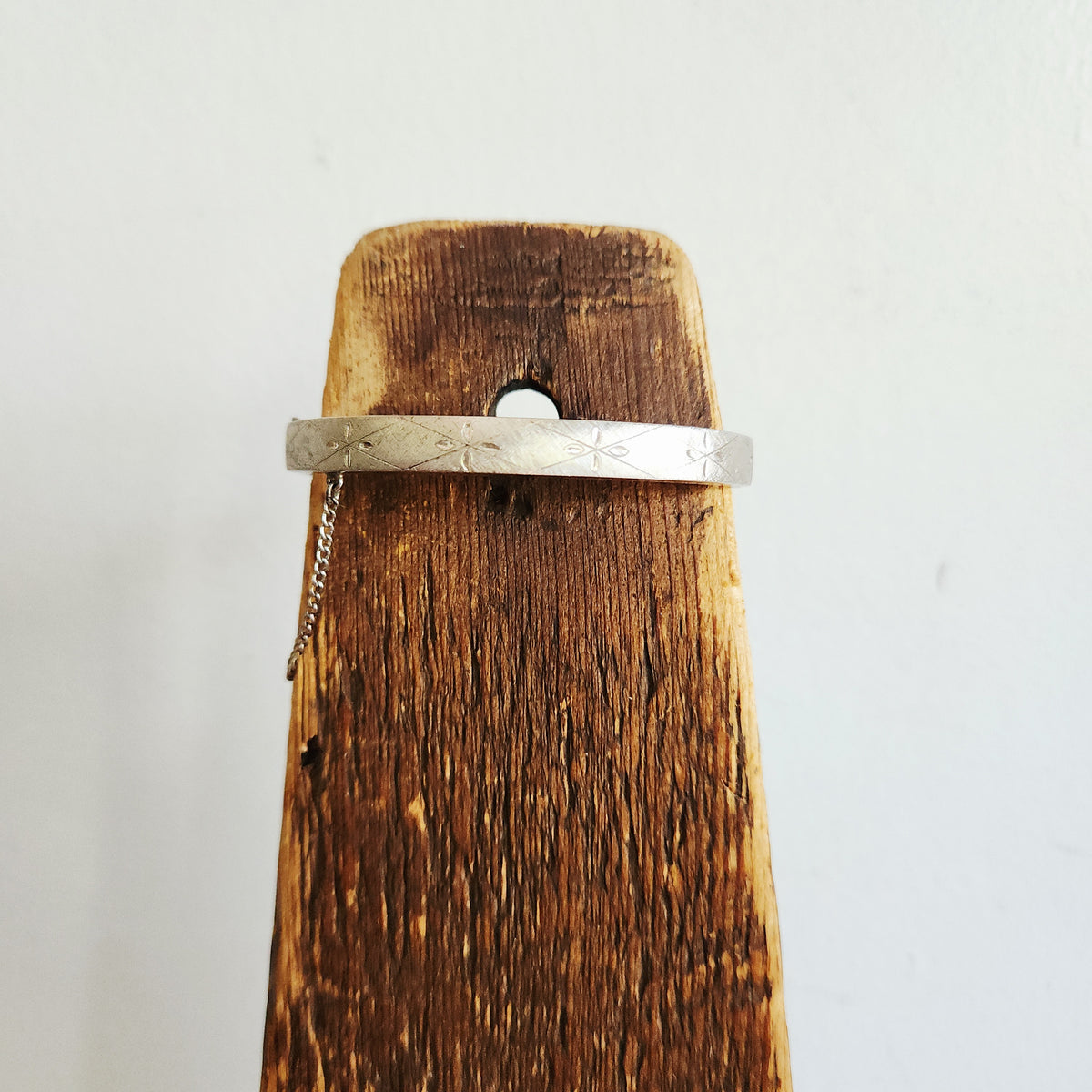 Sterling Silver Bangle with Etching