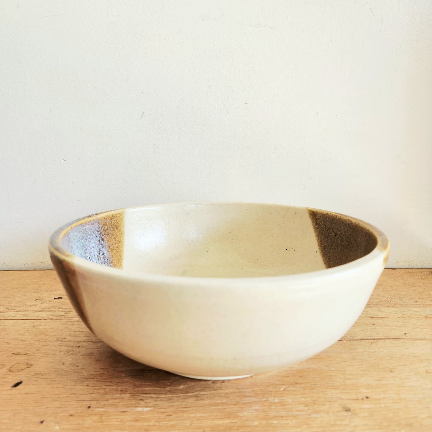 Handmade Pottery Glazed Bowl 10"w 5"H