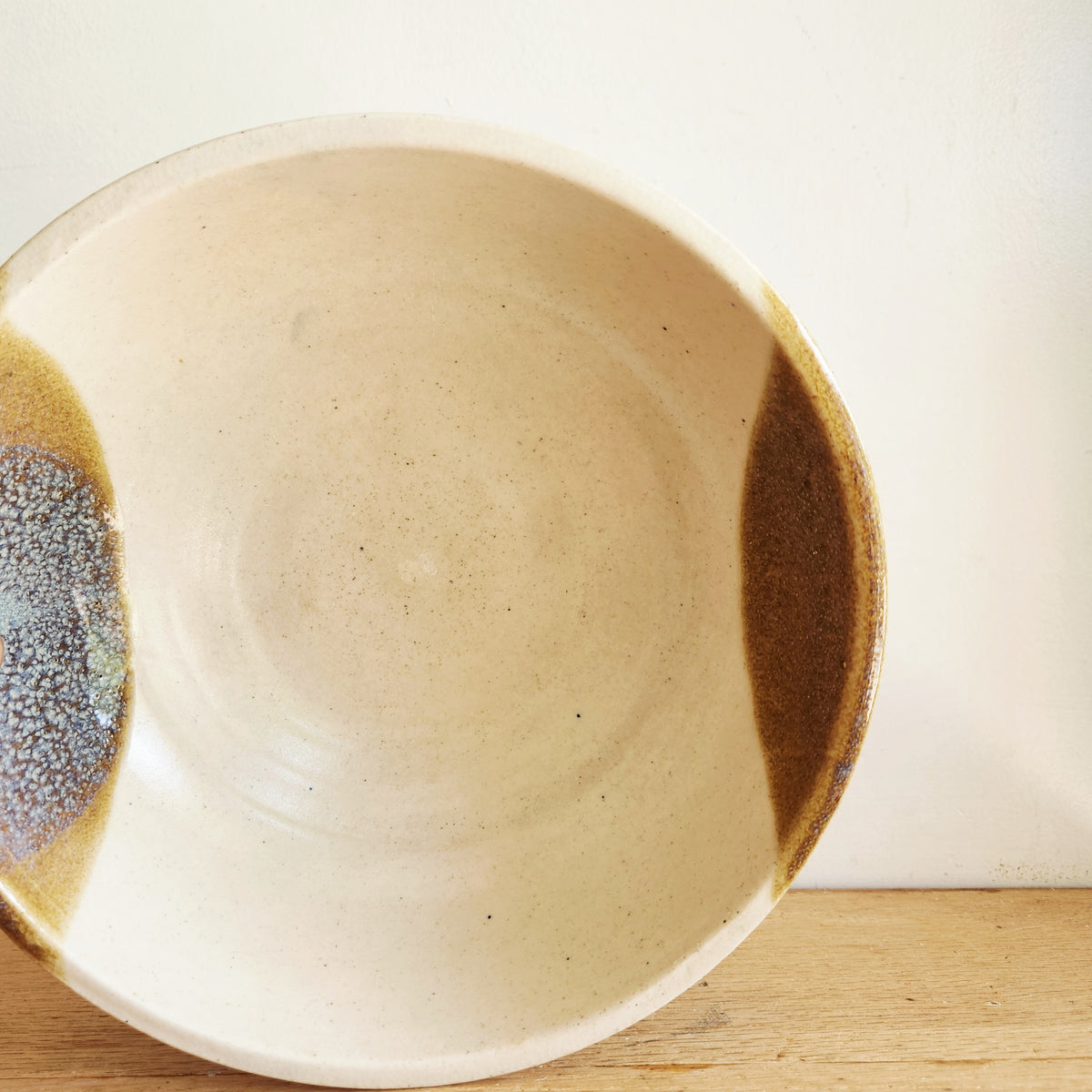 Handmade Pottery Glazed Bowl 10"w 5"H