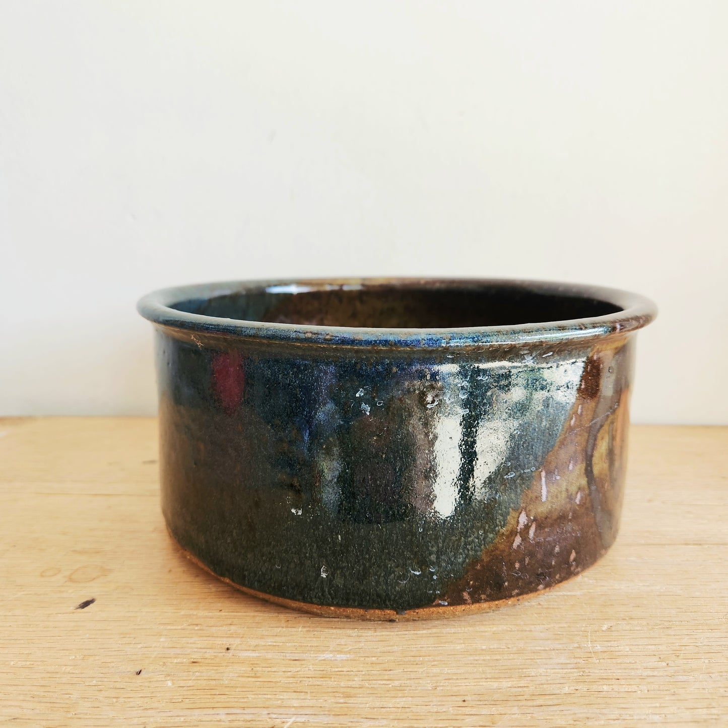 Handmade Stoneware Bowl Glazed 5"H 9"W