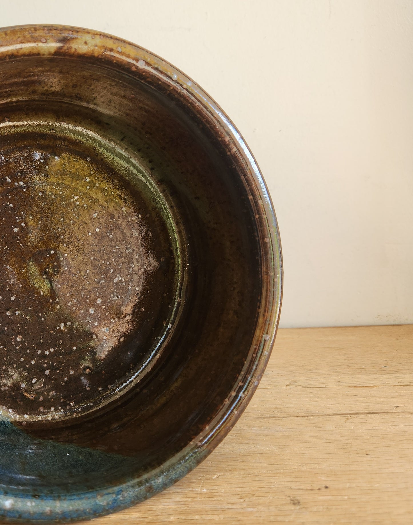 Handmade Stoneware Bowl Glazed 5"H 9"W