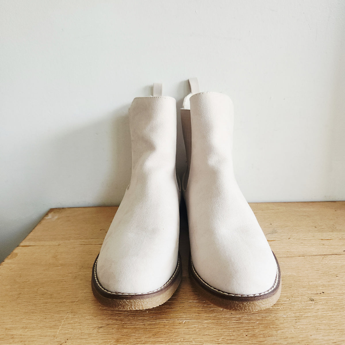 LOFT Faux Shearling Chelsea Boots - size 10