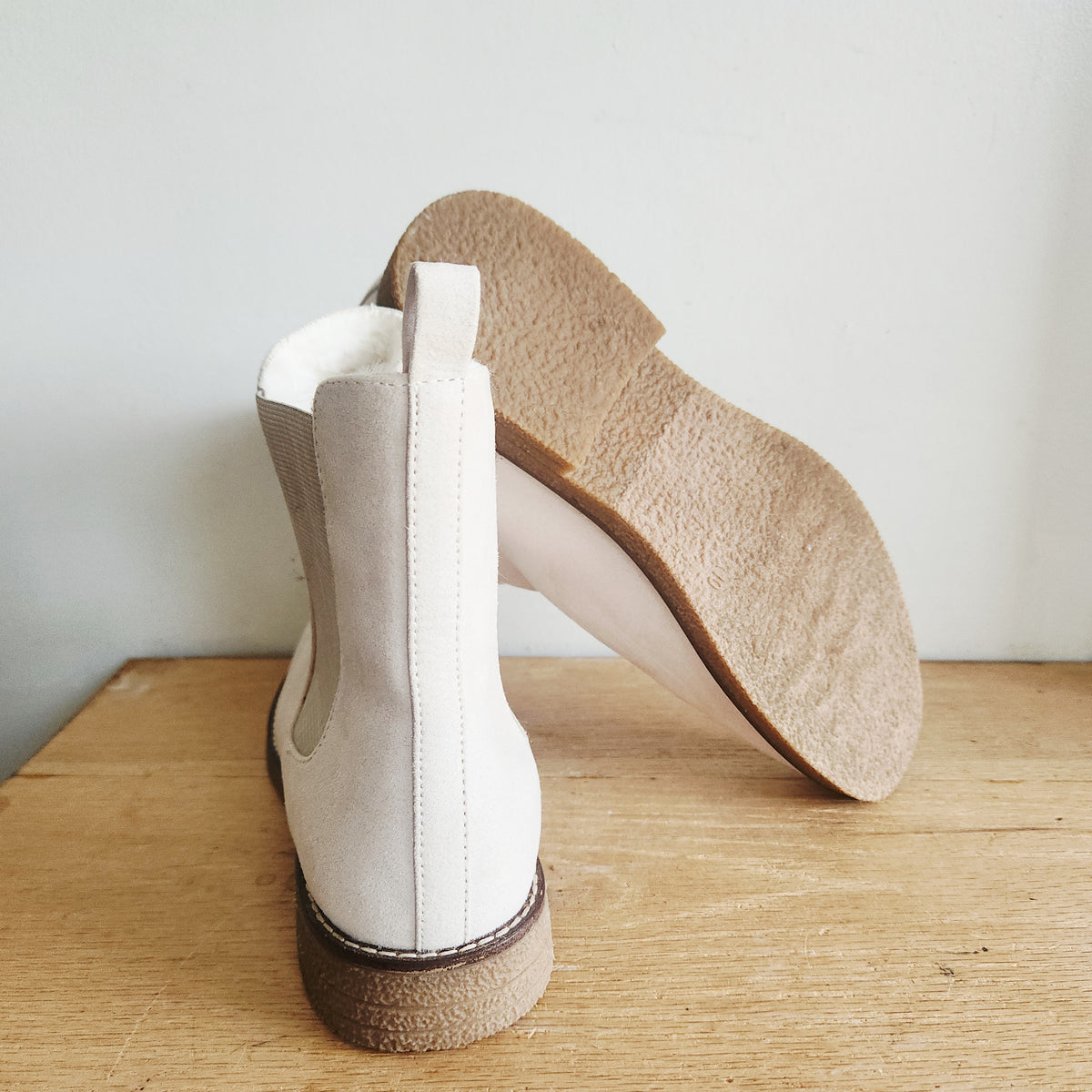 LOFT Faux Shearling Chelsea Boots - size 10