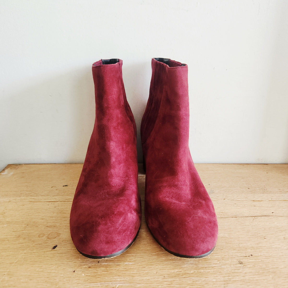 Joie Raspberry Suede Ankle Boots - size 39