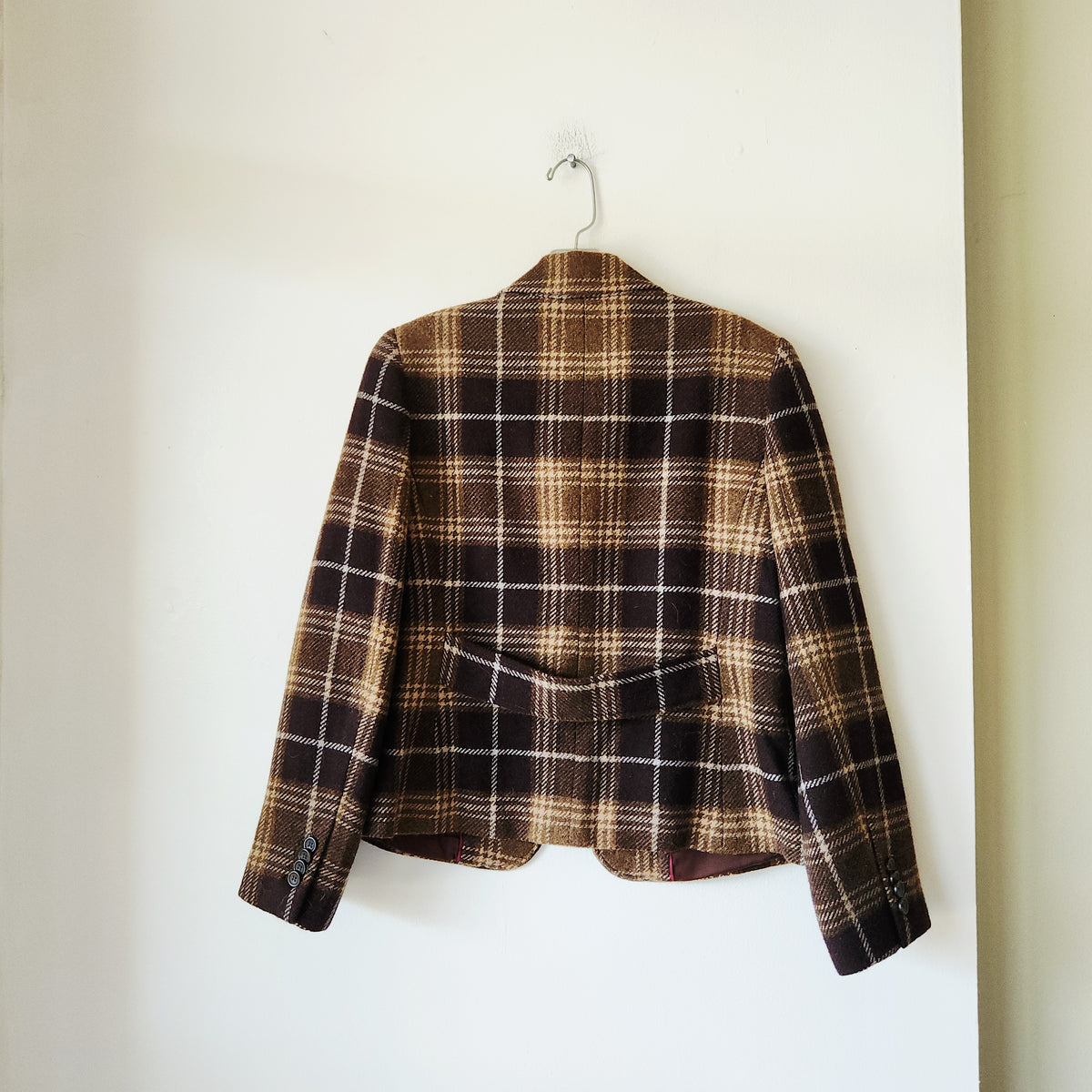 Lands' End Wool Blend Plaid Blazer - size 10 Petite