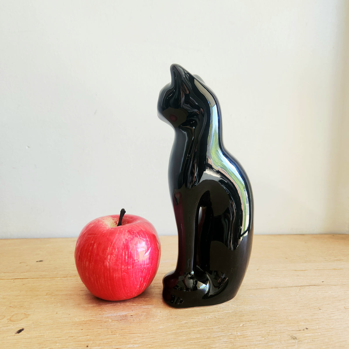 Vintage Ceramic  Black Cat Figurine 9"