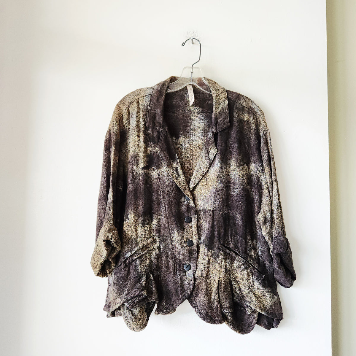 Cynthia Ashby Button Up Top/Jacket with Scalloped Hem - XS/S/M
