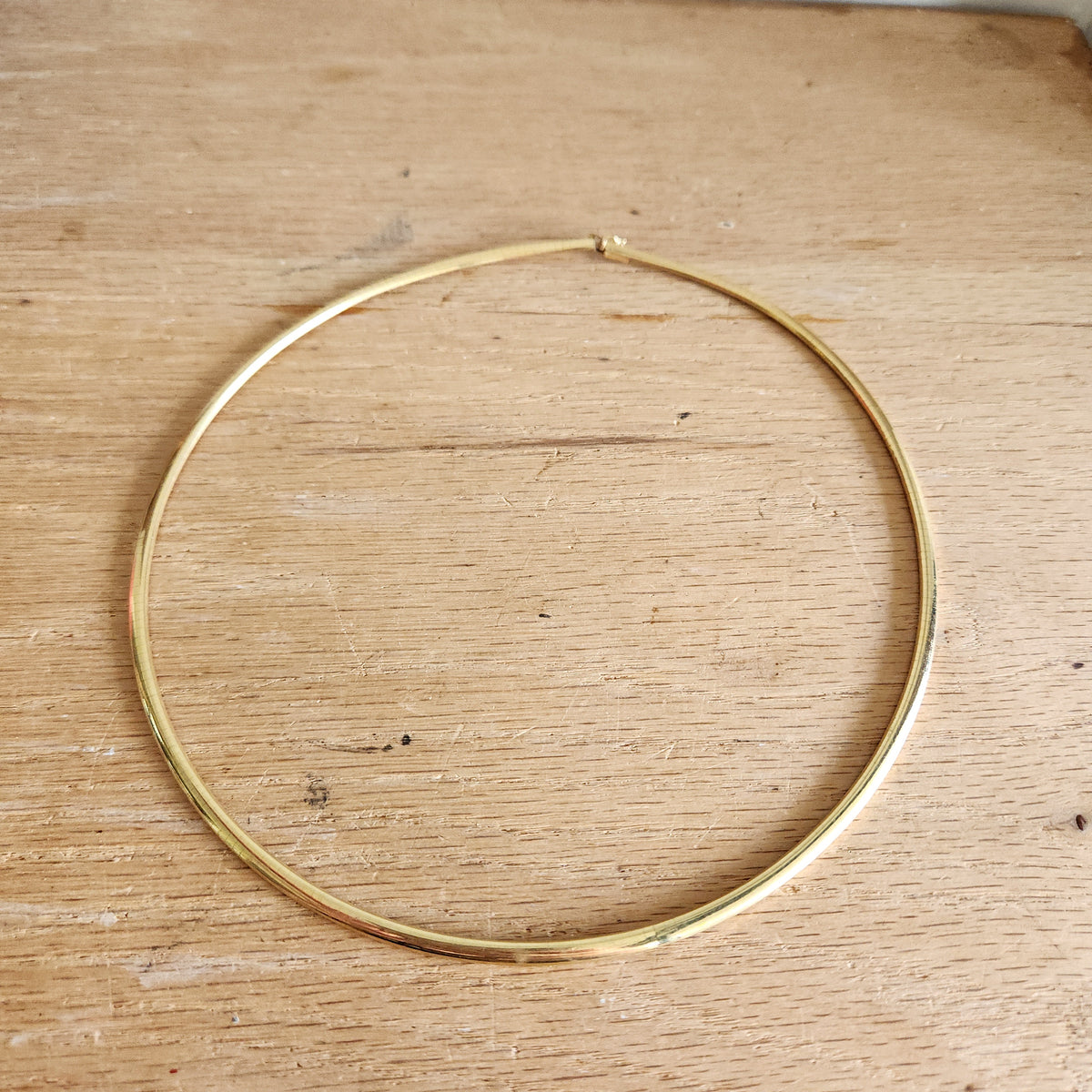 14K Gold Structured Collar Necklace - Italy