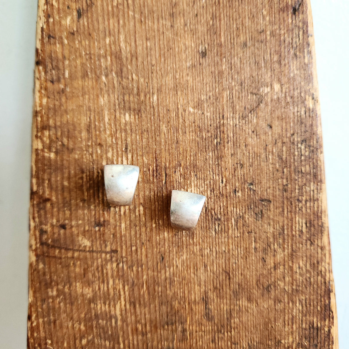 Sterling Silver Curved Stud Earrings