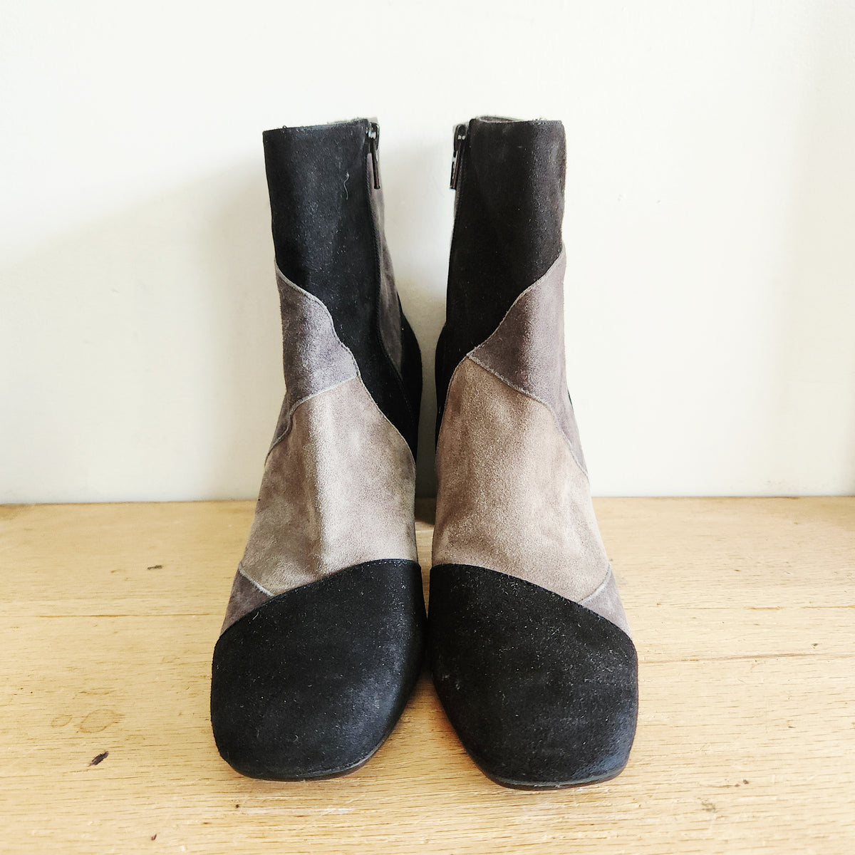 André Assous Suede Colorblock Ankle Boots - size 39