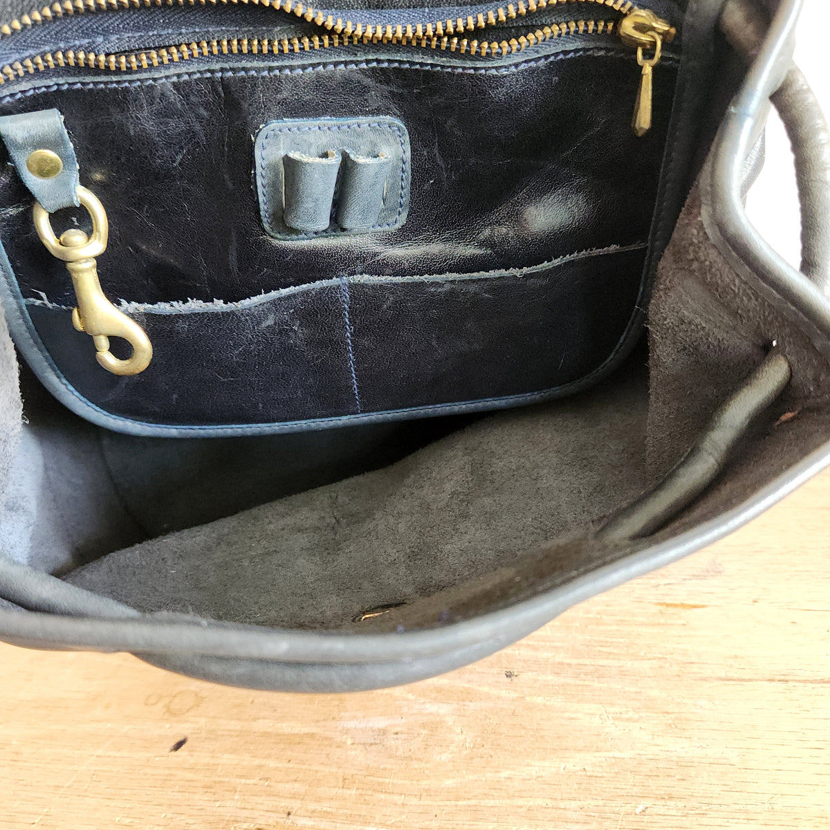 Vintage Brahmin Leather Drawstring Top Bag