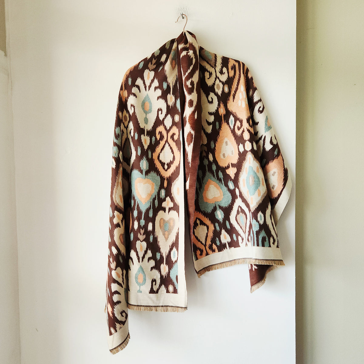 Ikat Pattern Knit Scarf