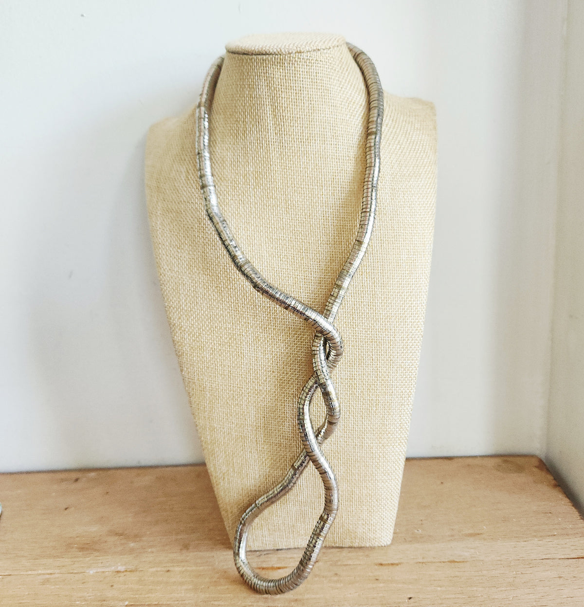 Silvertone Bendable Snake Necklace