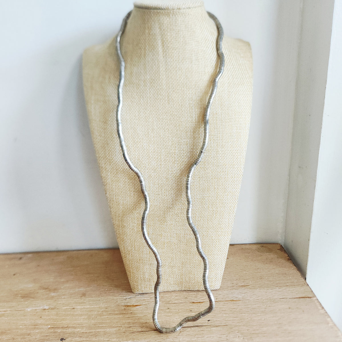 Silvertone Slim Bendable Snake Necklace