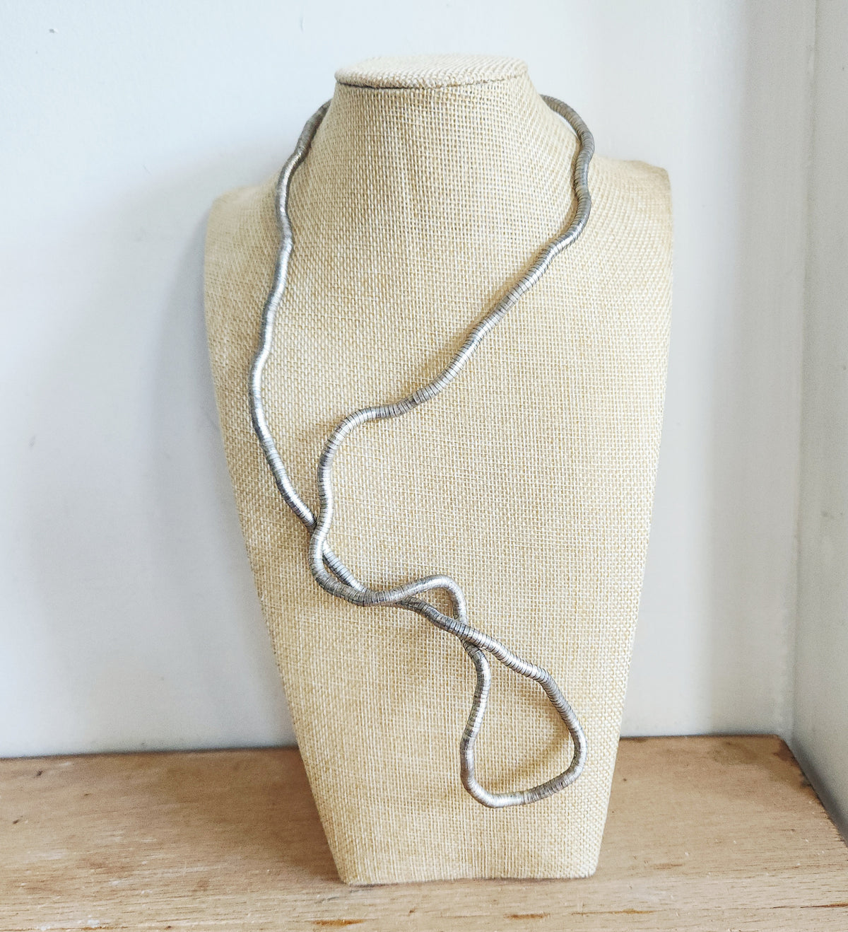 Silvertone Slim Bendable Snake Necklace