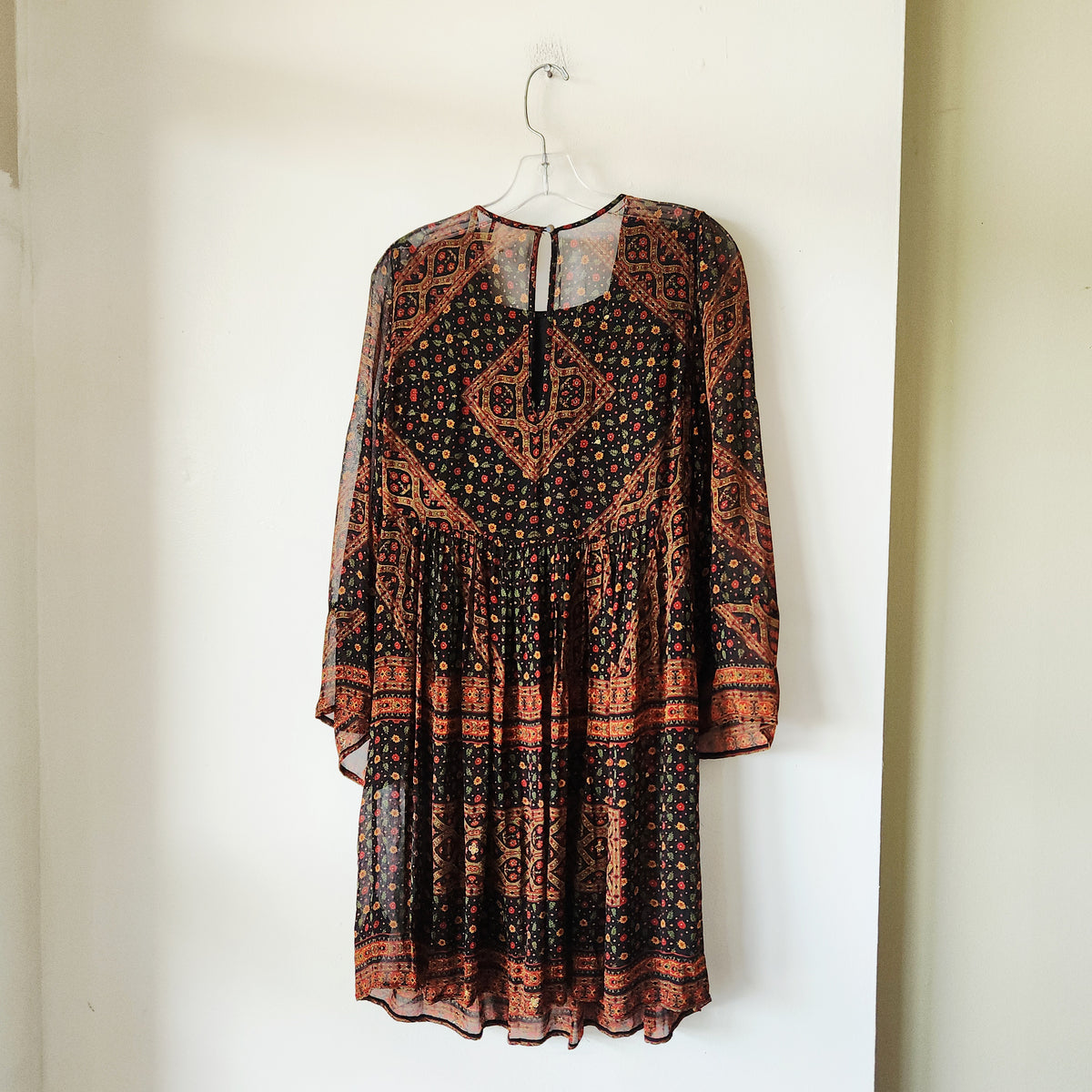 Akemi + Kin Semisheer Dress with Embroidery Details - XS