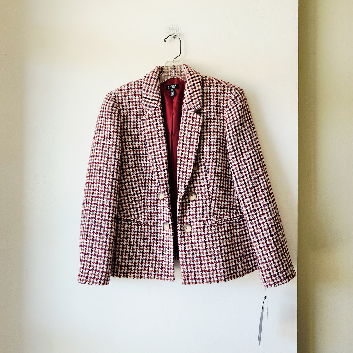 Jones New York Houndstooth Open Blazer - Petite L - New