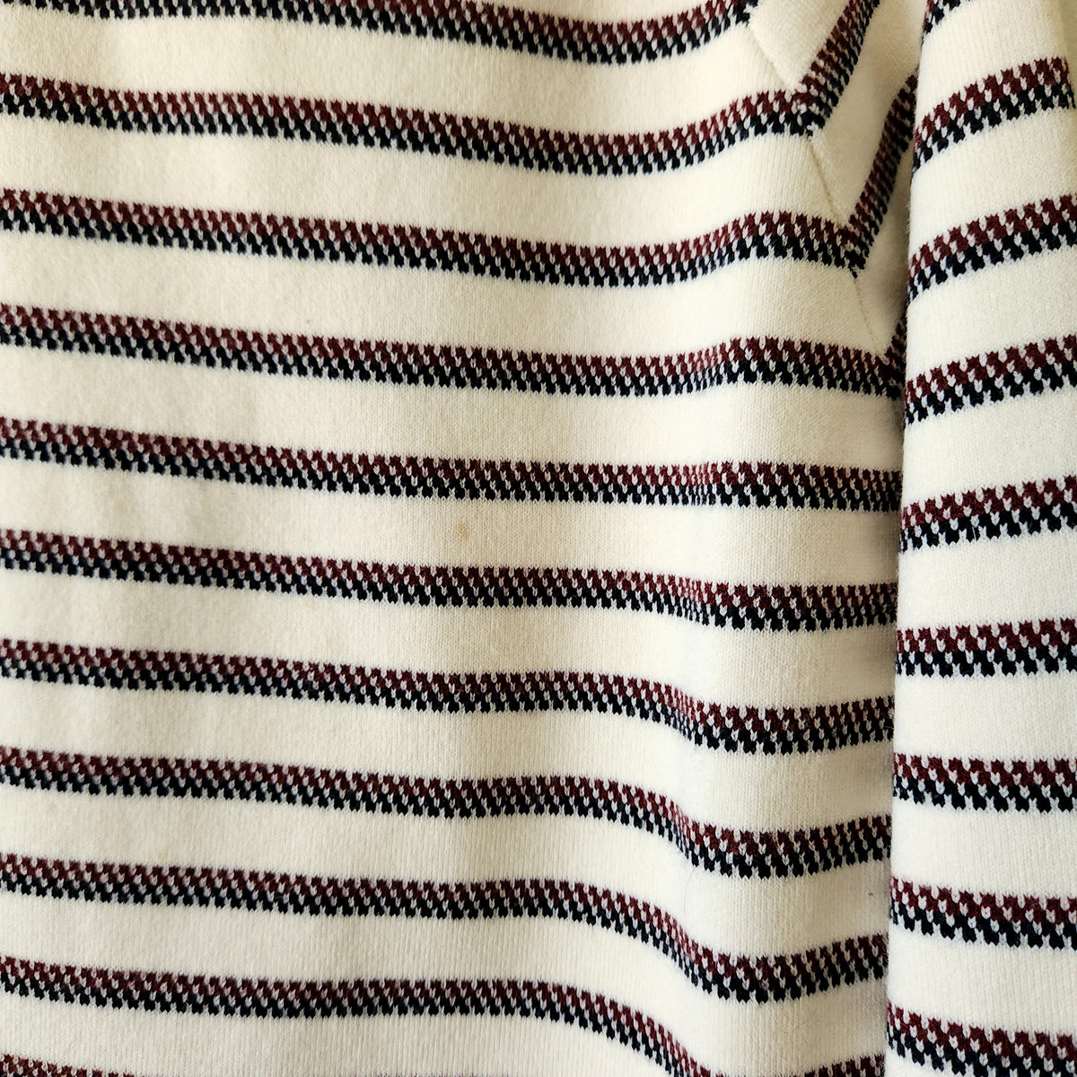 Maje Striped Sweater with Velvet Bow Detail - L - as is