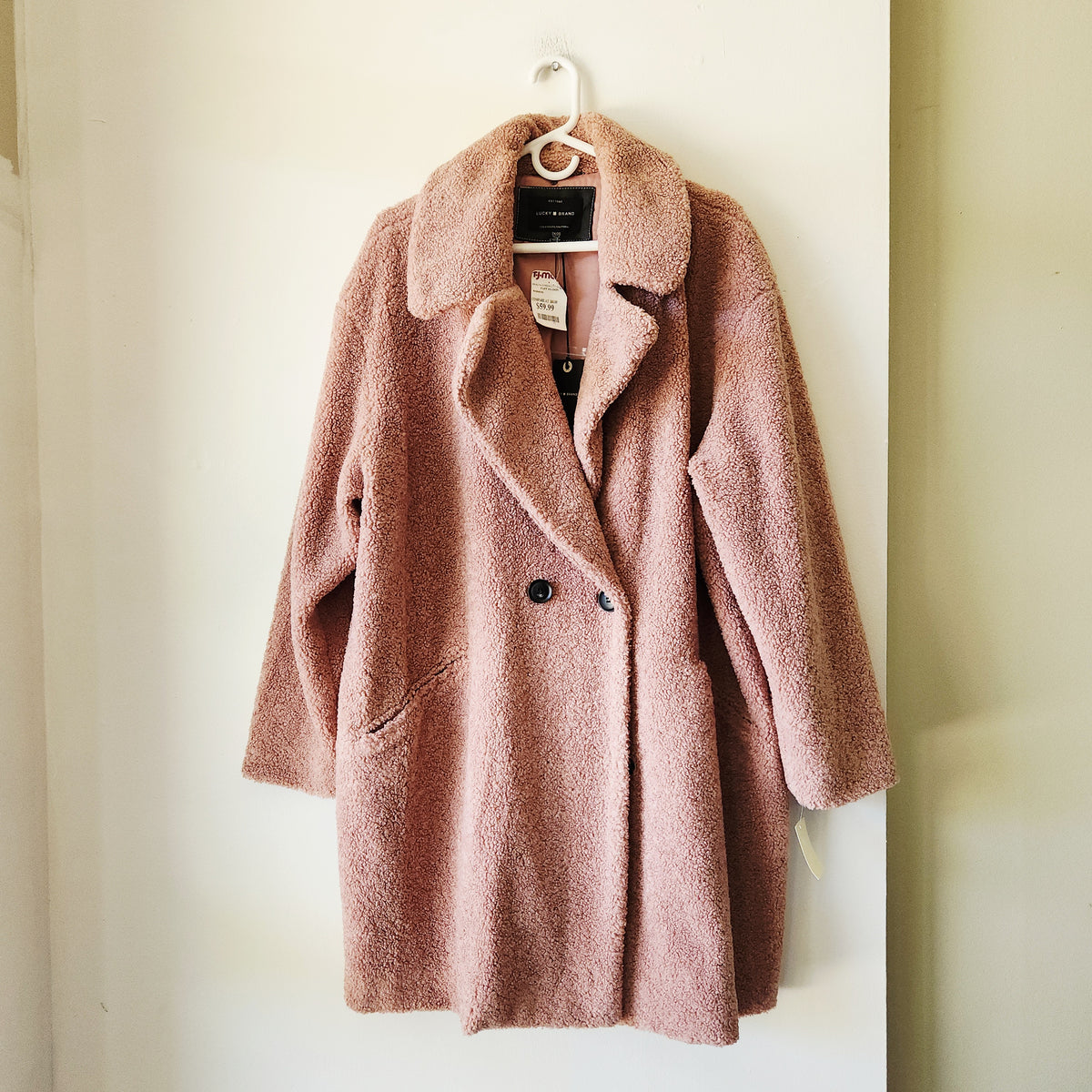 Lucky Brand Cozy Pastel Pink Trench Style Coat - size 2X - New