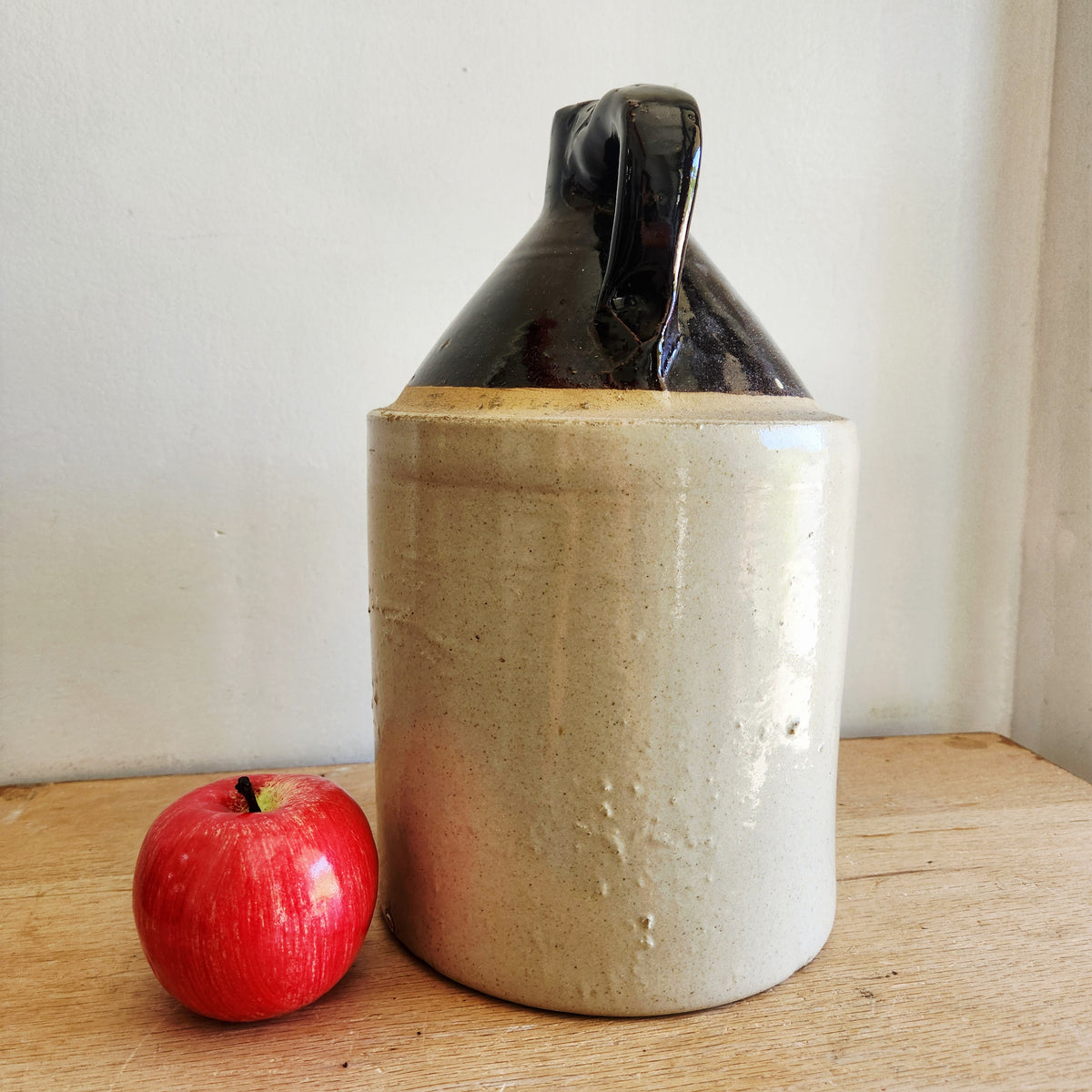 Antique Early 1900's Stoneware Crock Jug 13"