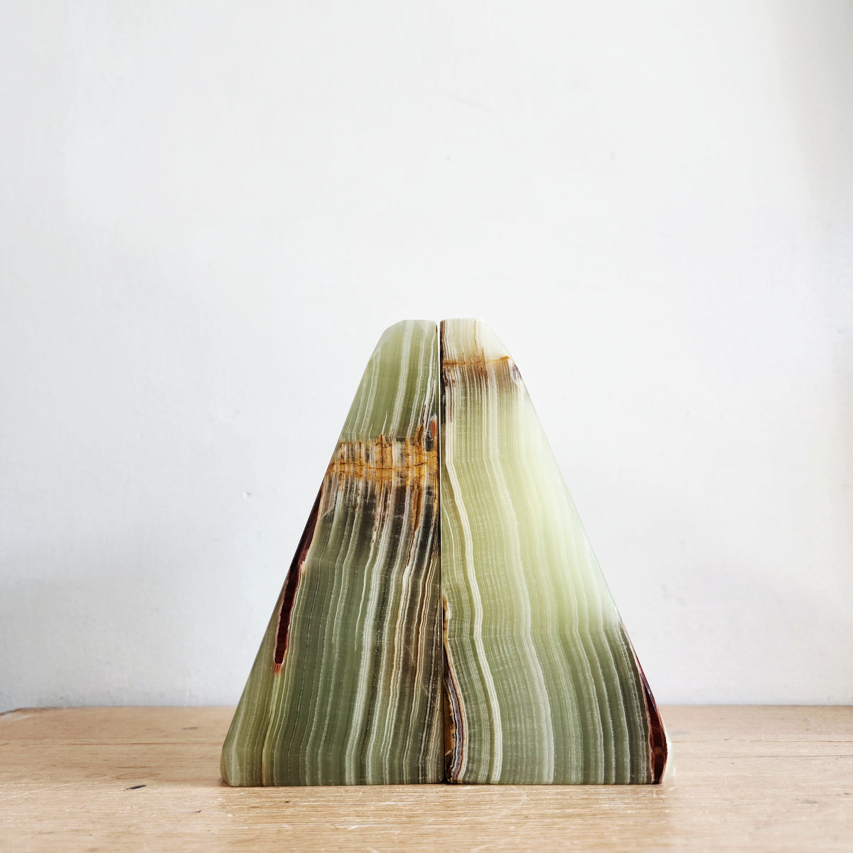 Vintage Natual Onyx Bookends Set of 2