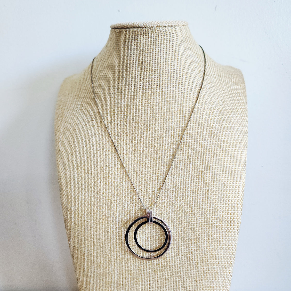 Sterling Silver Chain with Sterling Silver Circles Pendant