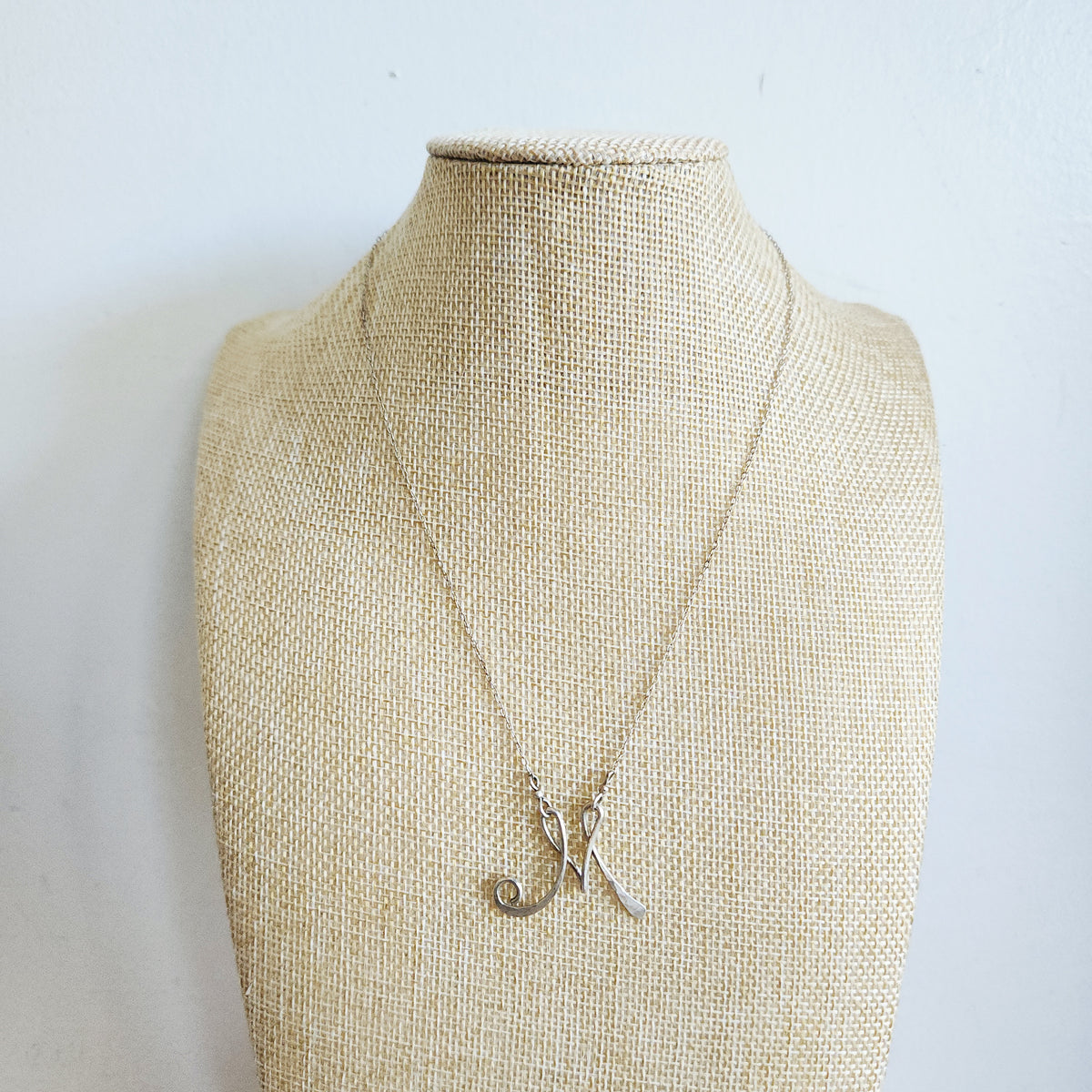 Sterling Silver 'M' Inital Necklace