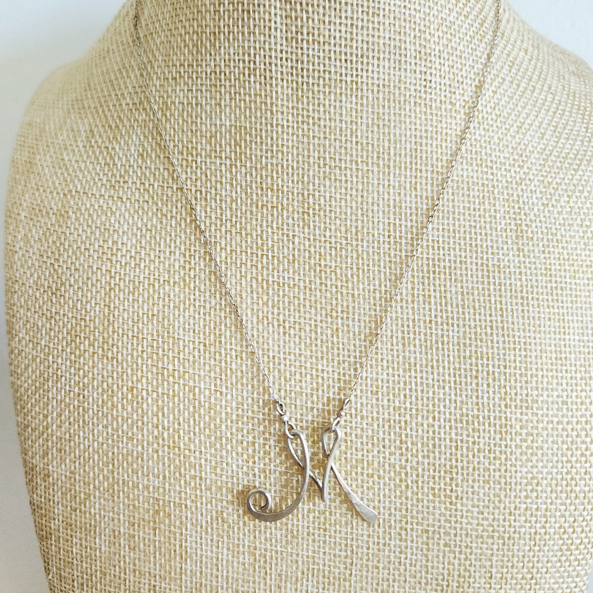 Sterling Silver 'M' Inital Necklace