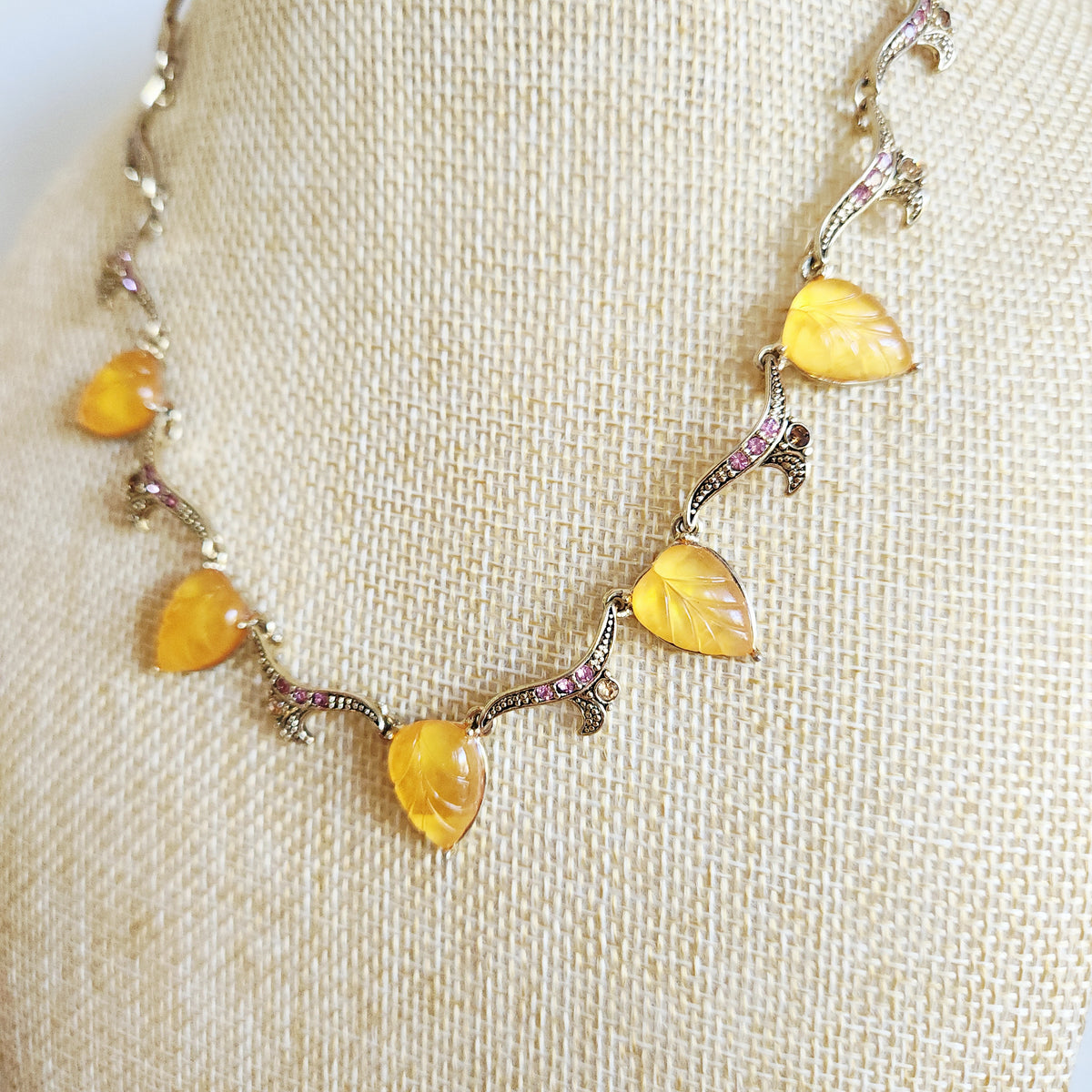 Vintage Necklace with Leaf Motif