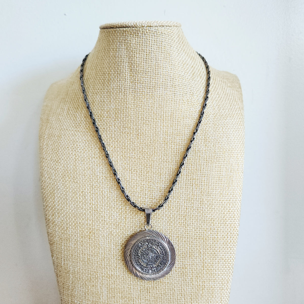 Sterling Silver Chain with Large Medallion Pendant